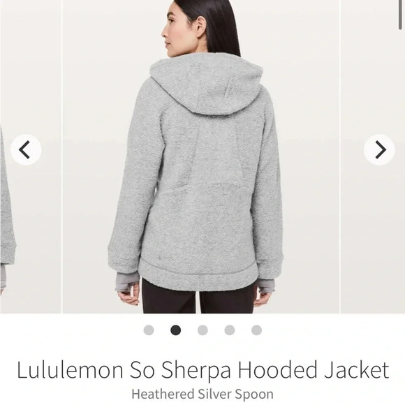 Lululemon So Sherpa Wool Blend Boucle Gray Heather Hooded Zip Jacket size 2 - Picture 6 of 13